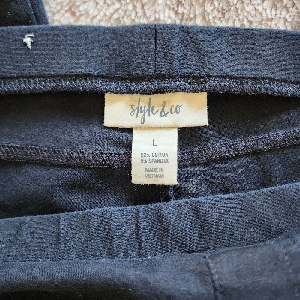 Style & Co. Womens Black Leggings with Zipper Accents - Picture 2 of 4